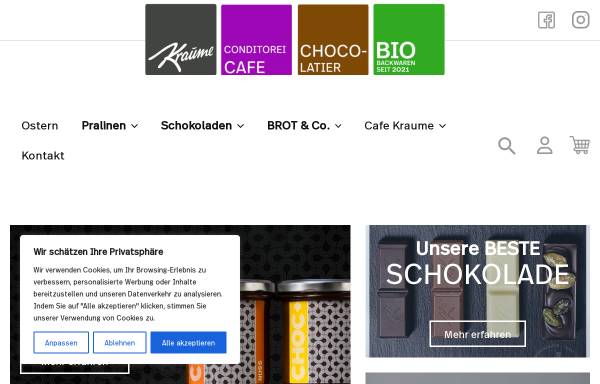Vorschau von www.pralinen-bestellen.de, Cafe Kraume