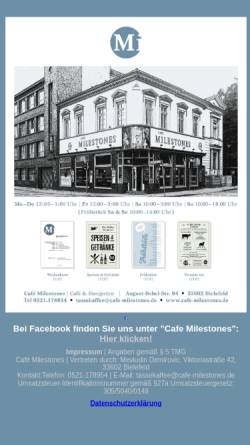 Vorschau der mobilen Webseite cafe-milestones.de, Café Milestones
