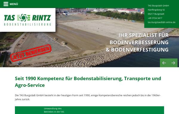 Vorschau von www.tas-burgstaedt.de, TAS Transport- und Agro-Service GmbH