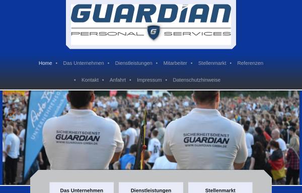 Vorschau von www.guardian-gmbh.de, Guardian - Gesellschaft für Sicherheitskonzeptionen mbH
