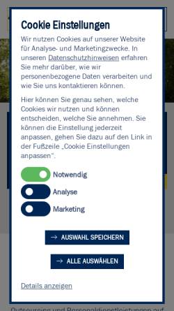 Vorschau der mobilen Webseite www.koetter.de, Kötter GmbH & Co. KG