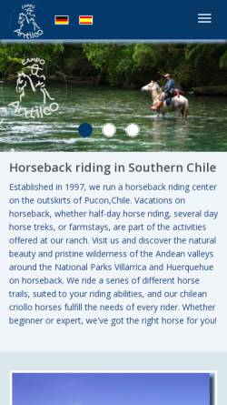 Vorschau der mobilen Webseite www.antilco.com, Kajaktouren, Wanderreiten und Trekkingtouren in Chile