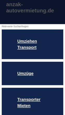 Vorschau der mobilen Webseite www.anzak-autovermietung.de, Anzak Autovermietung Berlin