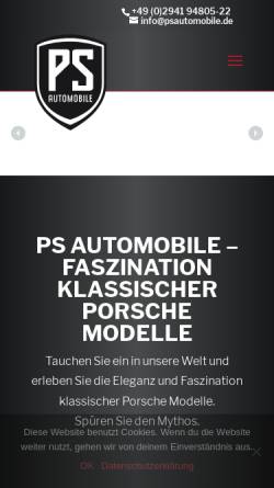 Vorschau der mobilen Webseite www.psautomobile.de, Autohaus PS-Automobile GmbH