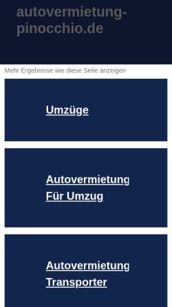 Vorschau der mobilen Webseite www.autovermietung-pinocchio.de, Autovermietung Pinocchio