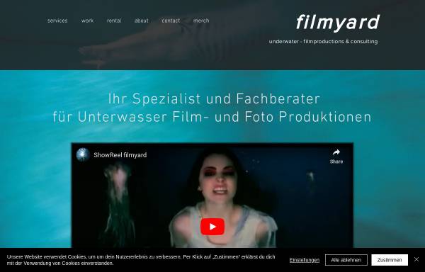Vorschau von www.filmyard.de, Filmyard Berlin - Unterwassersetbau und Locationscout
