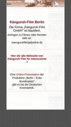 Vorschau der mobilen Webseite www.kaenguruh-film.de, Känguruh Film GmbH