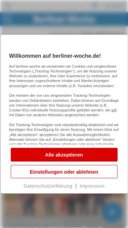 Vorschau der mobilen Webseite www.berliner-woche.de, Berliner Woche und Spandauer Volksblatt