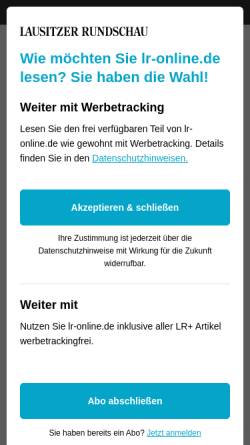 Vorschau der mobilen Webseite www.lr-online.de, Lausitzer Rundschau / Elbe-Elster Rundschau