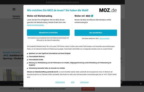 Vorschau von www.moz.de, Märkische Oderzeitung