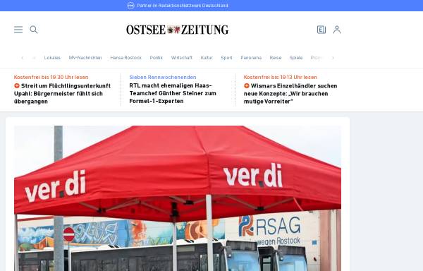 Vorschau von www.ostsee-zeitung.de, Ostsee-Zeitung