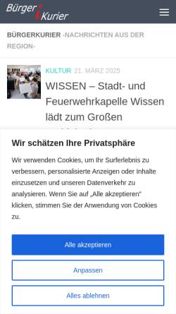 Vorschau der mobilen Webseite buergerkurier.de, Bürgerkurier