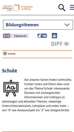 Vorschau der mobilen Webseite www.schulweb.de, SchulWeb