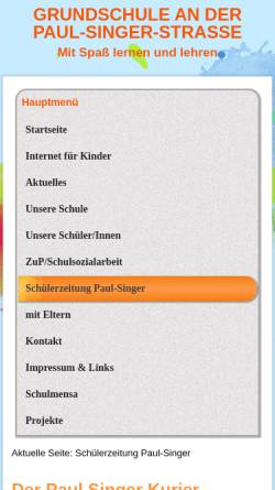 Vorschau der mobilen Webseite 094.joomla.schule.bremen.de, Paul-Singer-Kurier