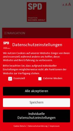 Vorschau der mobilen Webseite www.spd-lsa.de, SPD Landtagsfraktion Sachsen-Anhalt
