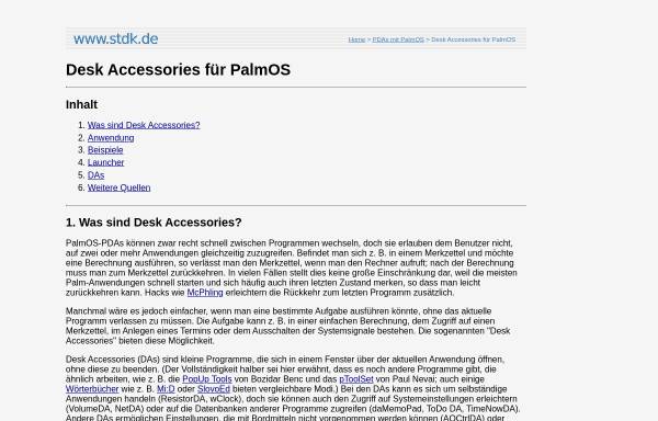 Vorschau von www.stdk.de, Desk Accessories für PalmOS