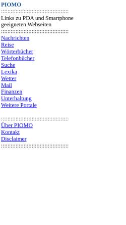 Vorschau der mobilen Webseite piomo.com, Piomo.com