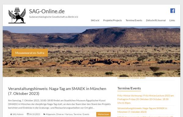 Vorschau von www.sag-online.de, Sudanarchäologische Gesellschaft Berlin