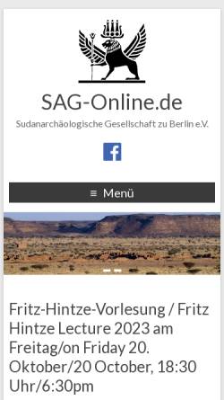 Vorschau der mobilen Webseite www.sag-online.de, Sudanarchäologische Gesellschaft Berlin