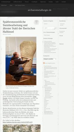 Vorschau der mobilen Webseite archaeometallurgie.de, Prähistorische Buntmetallverarbeitung