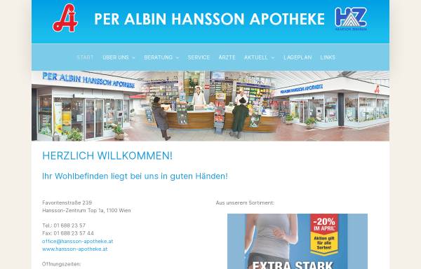 Vorschau von www.hansson-apotheke.at, Per Albin Hansson Apotheke