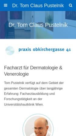 Vorschau der mobilen Webseite www.hautarztpustelnik.at, Hautarzt Dr. Pustelnik