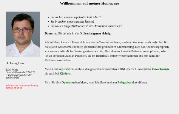 Vorschau von www.hno.co.at, OA Dr. G. Hess