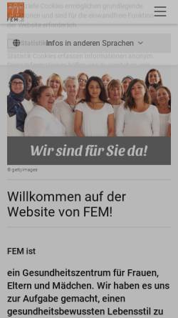 Vorschau der mobilen Webseite fem.at, F.E.M. - Frauen Eltern Mädchen