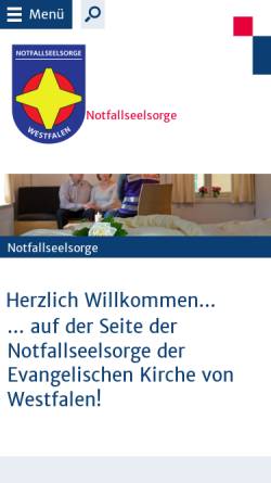 Vorschau der mobilen Webseite notfallseelsorge.ekvw.net, Notfallseelsorge der Evangelischen Kirche von Westfalen