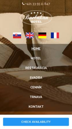 Vorschau der mobilen Webseite www.hotelbarbakan.sk, Hotel Barbakan, Trnava