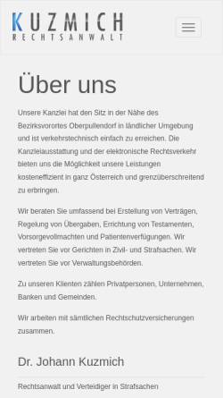 Vorschau der mobilen Webseite www.kuzmich.at, Dr. Kuzmich