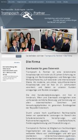 Vorschau der mobilen Webseite www.tramposch-partner.com, Rechtsanwälte Tramposch & Partner, Innsbruck und Wien
