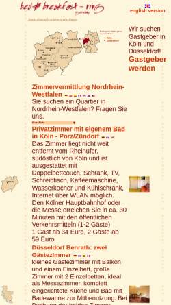 Vorschau der mobilen Webseite www.bandb-ring.de, Bed and Breakfast Webring NRW