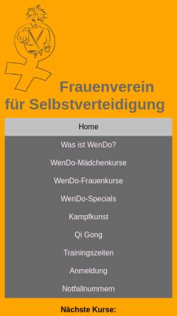 Vorschau der mobilen Webseite www.wendo.de, WenDo Frankfurt/Main