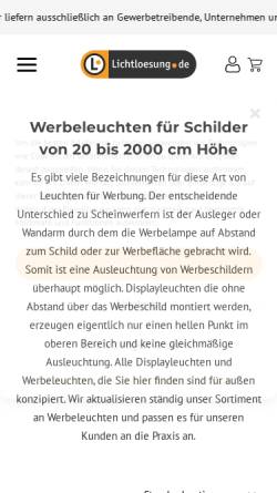 Vorschau der mobilen Webseite www.leuchtmittel-direkt.de, Lichtloesung.de, Tim Wunstorf