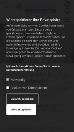 Vorschau der mobilen Webseite banff-egloffstein.de, Banff & Graf Egloffstein