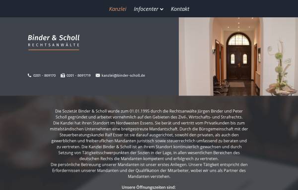 Vorschau von kanzlei-binder-scholl.de, Binder & Scholl