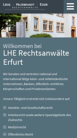 Vorschau der mobilen Webseite www.lhe-rechtsanwaelte.de, Anwaltskanzlei Spirk und Raber