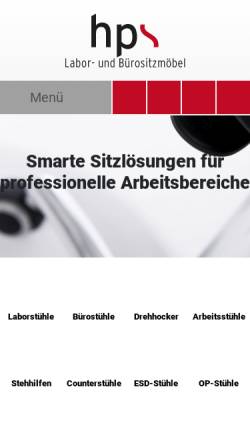 Vorschau der mobilen Webseite www.hps.de, HPS Labor- und Bürositzmöbel, Inh. Alexandra Lorenz