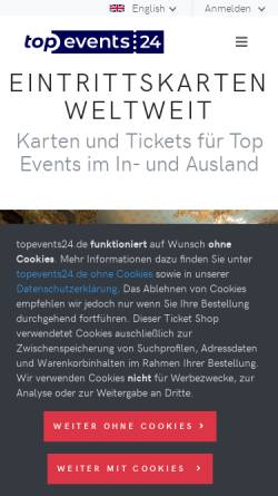 Vorschau der mobilen Webseite www.topevents24.de, Topevents24.de