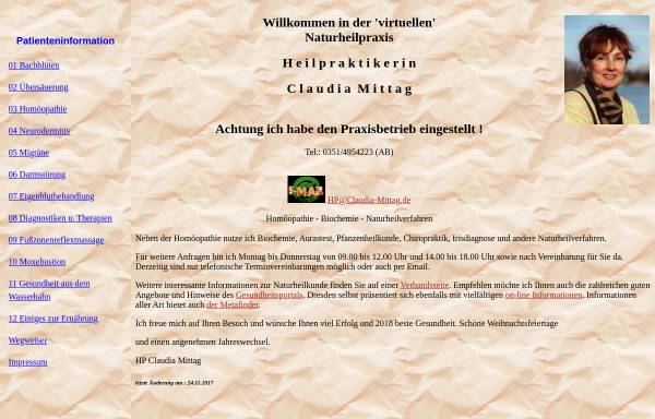 Vorschau von www.claudia-mittag.de, Heilpraktikerin Claudia Mittag