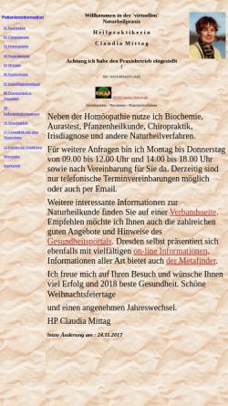 Vorschau der mobilen Webseite www.claudia-mittag.de, Heilpraktikerin Claudia Mittag