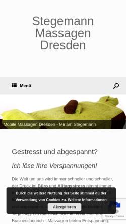 Vorschau der mobilen Webseite www.stegemann-massagen.de, Mobile Massage Dresden | Ihr Wohlfühl-Service