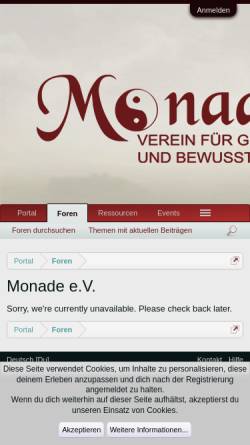 Vorschau der mobilen Webseite www.monade-dresden.de, Monade - Zentrum für Naturheilkunde