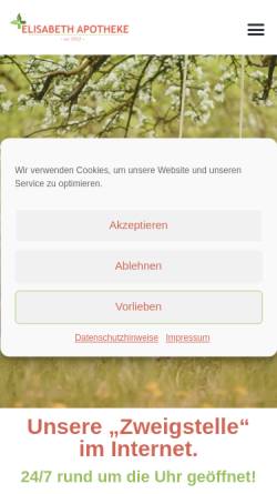 Vorschau der mobilen Webseite www.elisabeth-apotheke-dresden.de, Elisabeth-Apotheke