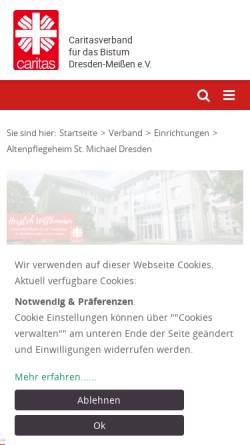 Vorschau der mobilen Webseite www.stmichael-dresden.de, Altenpflegeheim St. Michael