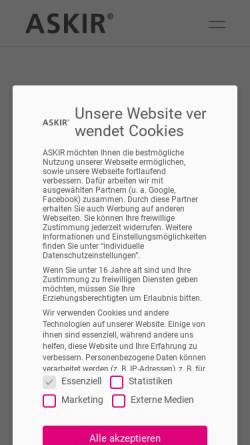 Vorschau der mobilen Webseite www.askir.de, Kranken- und Intensivpflege Kay Reiners