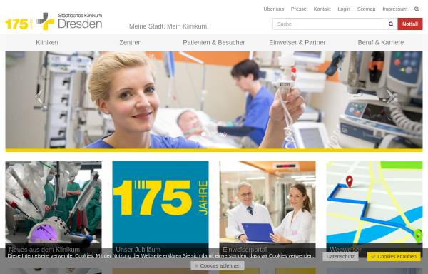 Vorschau von www.klinikum-dresden.de, Krankenhaus (Friedrichstadt)