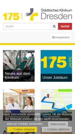 Vorschau der mobilen Webseite www.klinikum-dresden.de, Krankenhaus (Friedrichstadt)