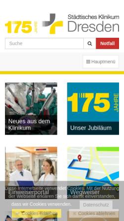 Vorschau der mobilen Webseite www.khdn.de, Städtisches Krankenhaus Dresden-Neustadt